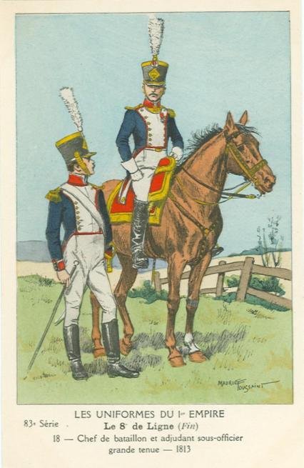 8eme-chef-de-bataillon-und-adjudant-sous-officier-in-grosser-uniform-1813