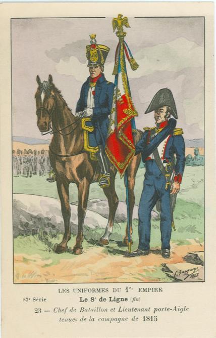 8eme-chef-de-bataillon-und-lieutenant-1-adlertraeger-in-1815