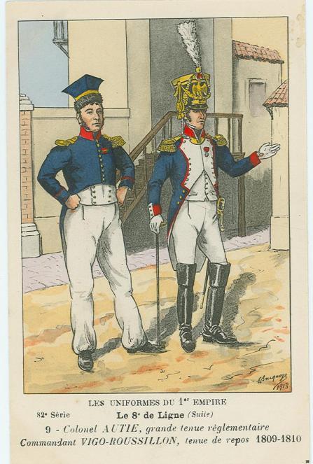 8eme-colonel-autie-in-grosser-uniform-und-chef-de-bataillon-vigo-roussillon-in-kleiner-uniform-1809-1810