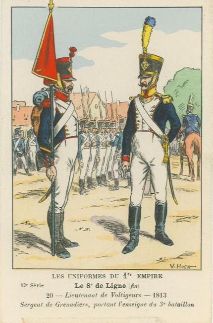 8eme-sergeant-der-grenadierkompanie-standartentraeger-und-lieutenant-der-voltigeure-3-bat-1813