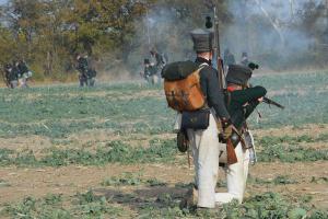 Bild 34 - Sächsische leichte Infanterie beim Tiraillieren.