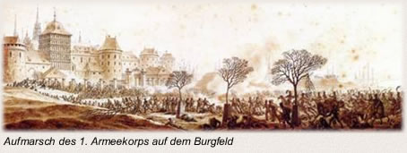 Die Schlacht bei Lübeck Armeekorps auf dem Burgfel