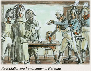 Die Schlacht bei Lübeck Kapitulationsverhandlungen in Ratekau
