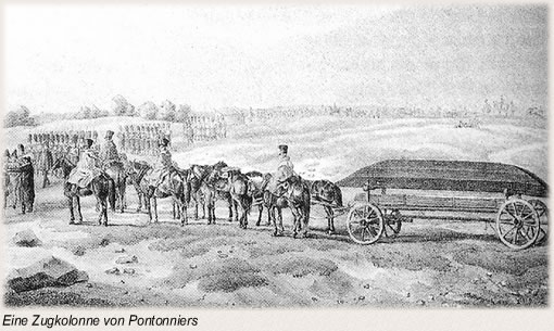 Zugkolonne von Pontonniers
