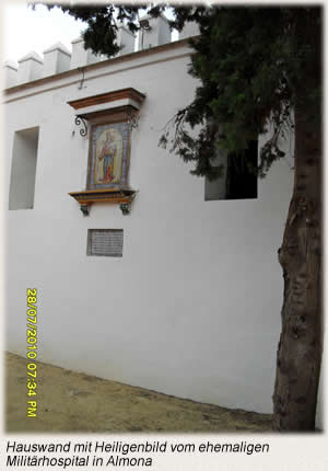 Hauswand mit Heiligenbild
