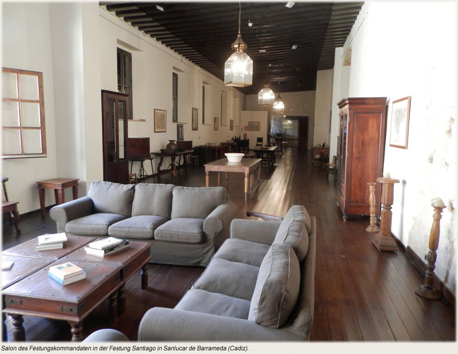 Salon des Festungskommandaten in der Festung Santiago in Sanlucar de Barrameda (Cadiz).